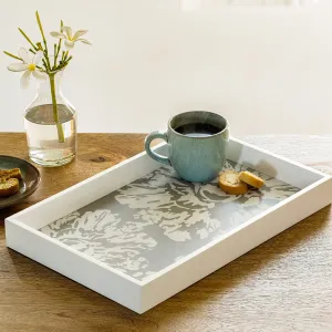 Ellementry Shade of Grey Wooden Tray |Wooden Serving Tray for Decor | Wood Tray for Kitchen, Coffee Table & Dining Room Table | BPA Free Trays for Kitchen and Office and Home Decor