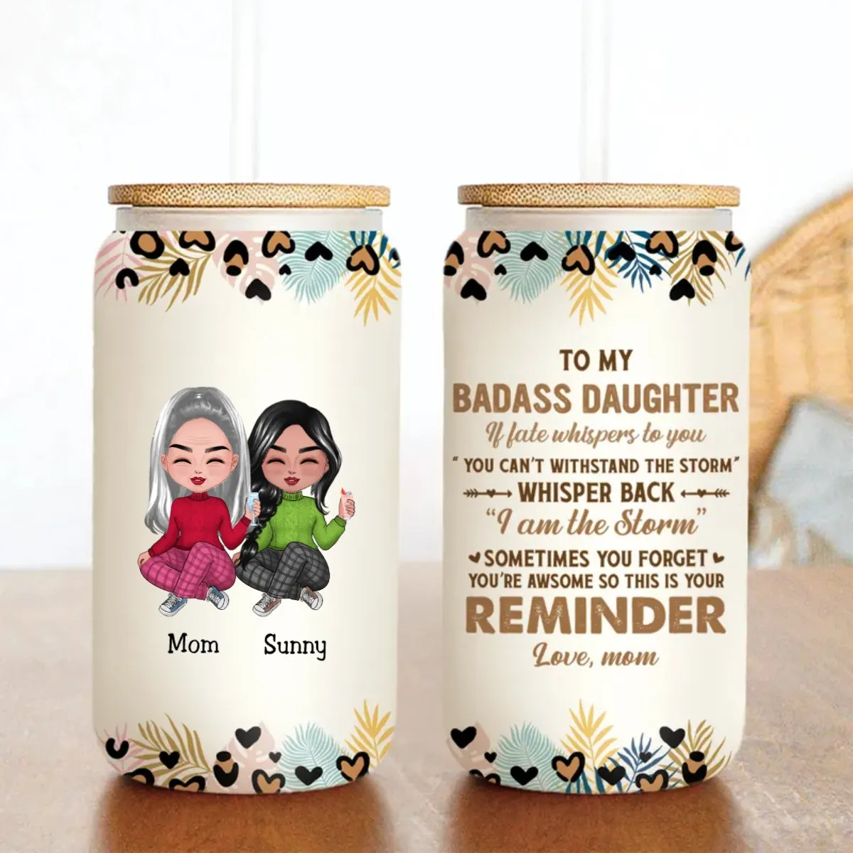 Family - Whisper Back I Am The Storm - Personalize Glass Can (AA1)