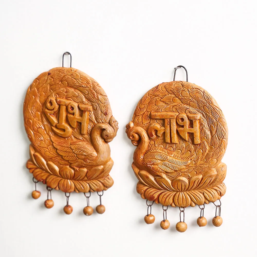 Festive Decor Terracotta Shubh Labh Hangings (Set of 2)