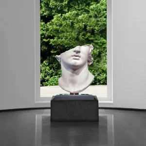 FINEST Greek Male Bust Fragment Sculpture - Timeless Art with a Contemporary Twist FM-045