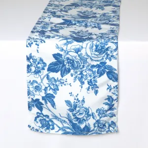 French Toile Table Runner - Blue