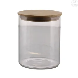 Glass Canister with Wood Lid