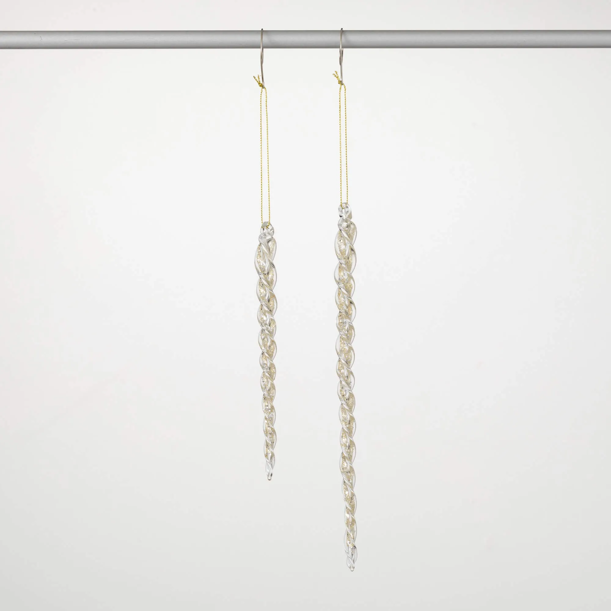 Gold Accented Icicle Ornaments