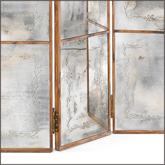 Hand-Engraved Venetian Mirrored Glass Screen