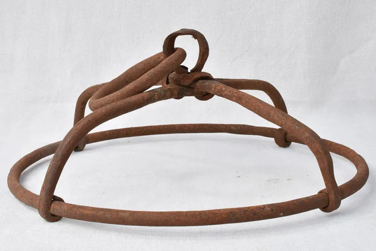 Hanging wrought iron ring for displaying hooks 18"