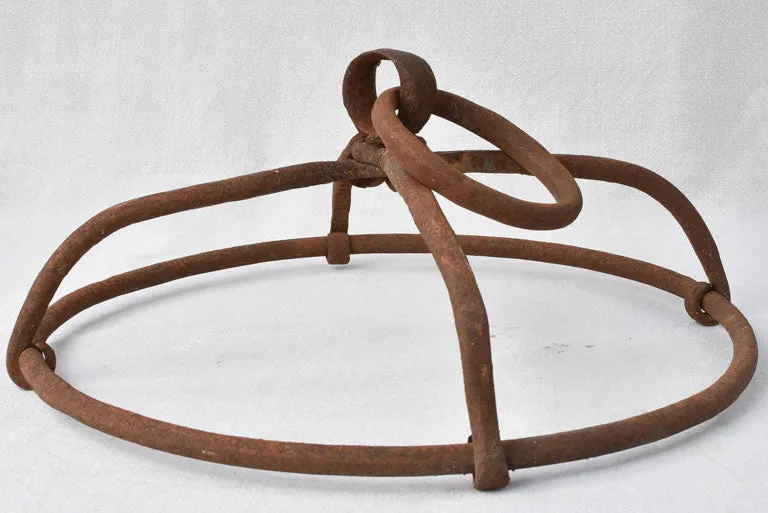 Hanging wrought iron ring for displaying hooks 18"