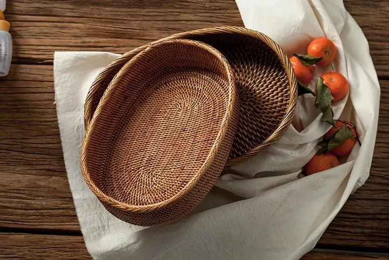 Indonesia Woven Storage Basket, Small Rattan Storage Basket, Kitchen Storage Basket, Storagey Basket for Pantry