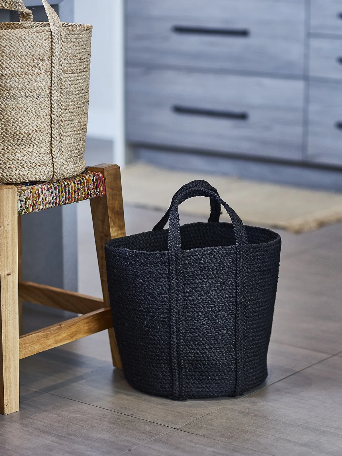 Kata Basket With Handle | Black