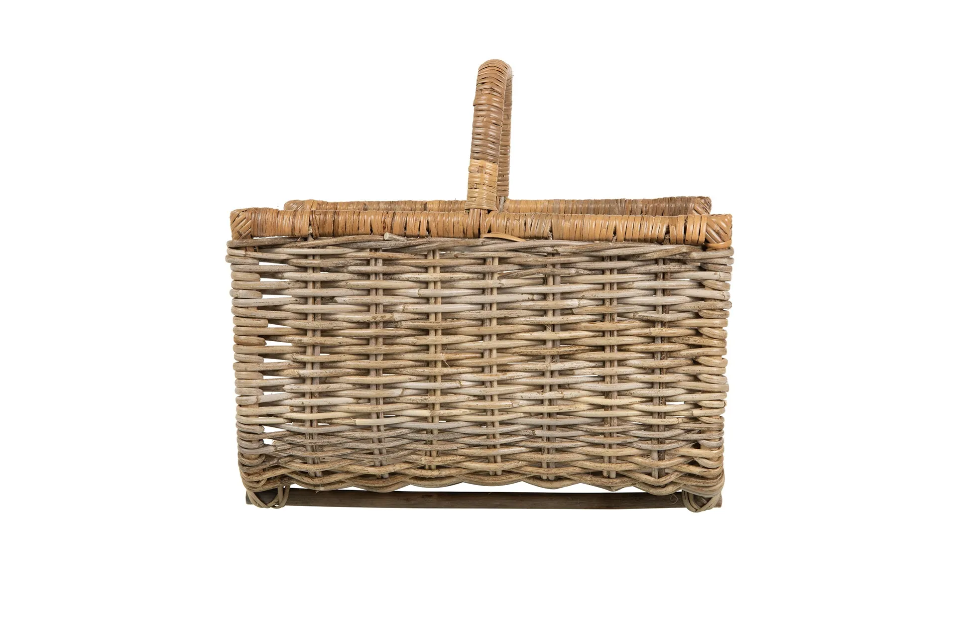 Kobo Rattan Fire Log Basket, Gray-Brown