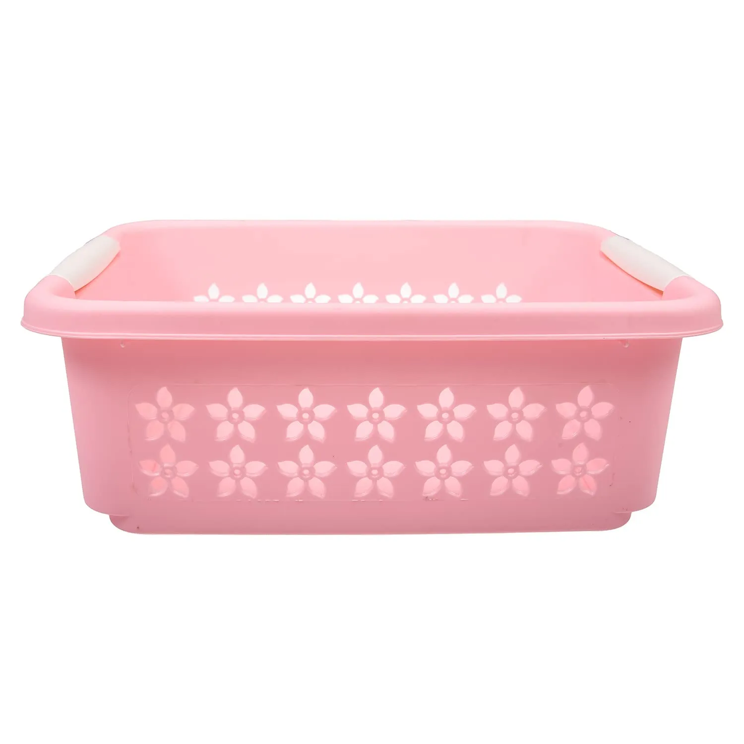 Kuber Industries Multipurpose Rectangle Shape Plastic Storage Basket for Kitchen, Fruit Basket, Office Table, Storage Organizer Large (Pink)