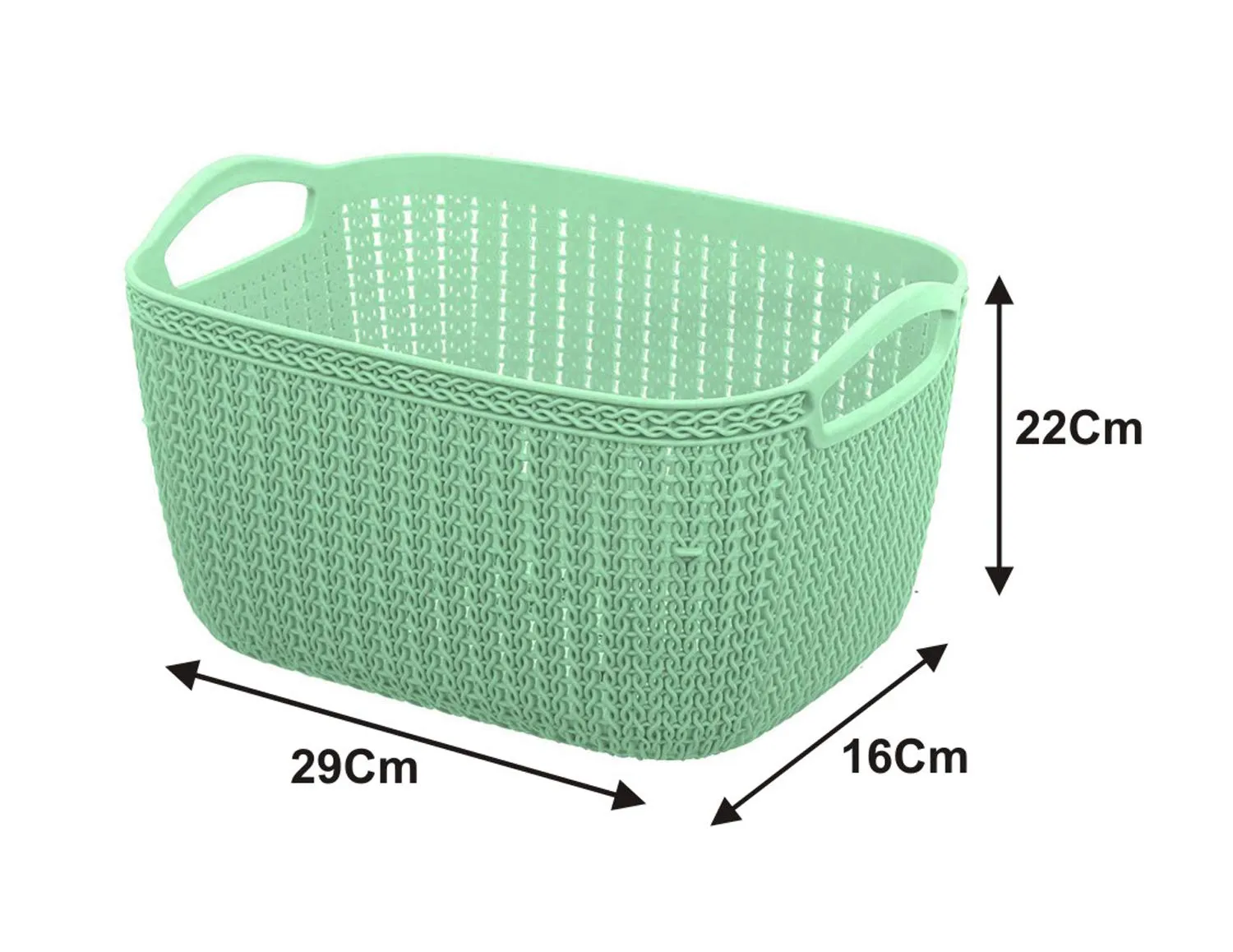 Kuber Industries Q-5,6 Unbreakable Plastic 2 Pieces Multipurpose Large & Medium Size Flexible Storage Baskets/Fruit Vegetable Bathroom Stationary Home Basket with Handles (Light Green)