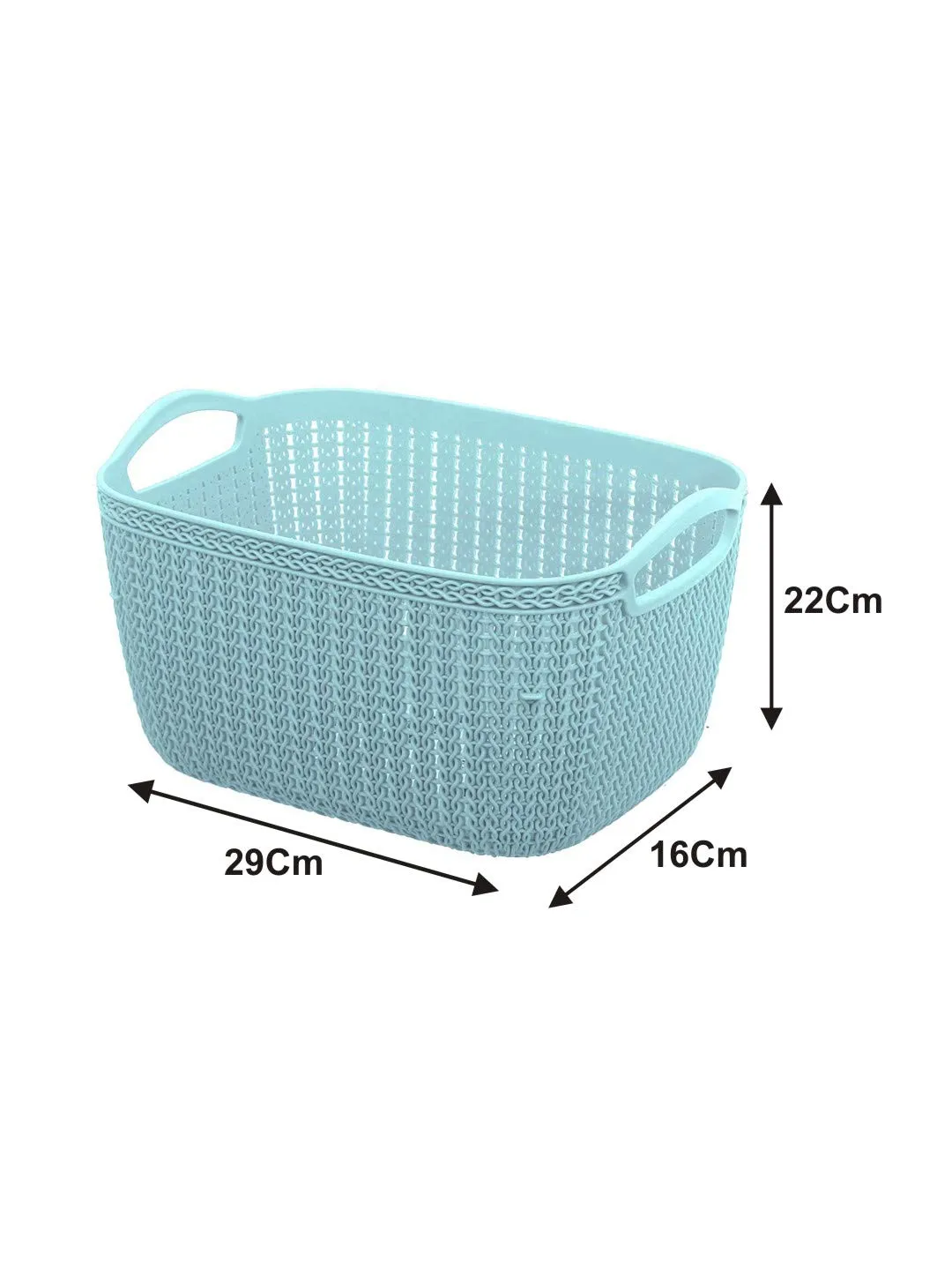 Kuber Industries Q-6 Unbreakable Plastic 4 Pieces Multipurpose Large Size Flexible Storage Baskets/Fruit Vegetable Bathroom Stationary Home Basket with Handles (Light Blue)