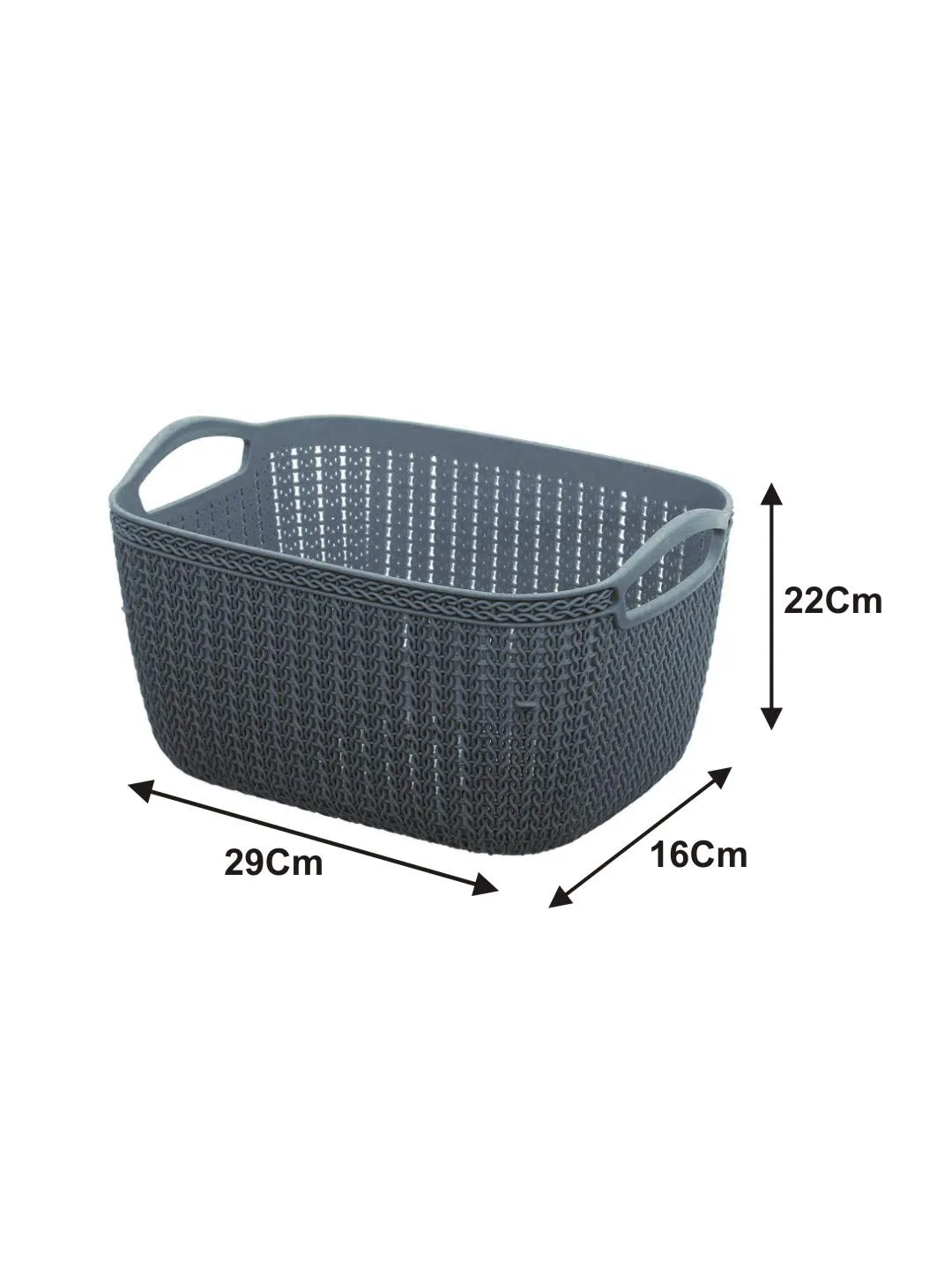 Kuber Industries Q-6 Unbreakable Plastic 5 Pieces Multipurpose Large Size Flexible Storage Baskets/Fruit Vegetable Bathroom Stationary Home Basket with Handles (Grey), Pack of 5, KUBMART010549