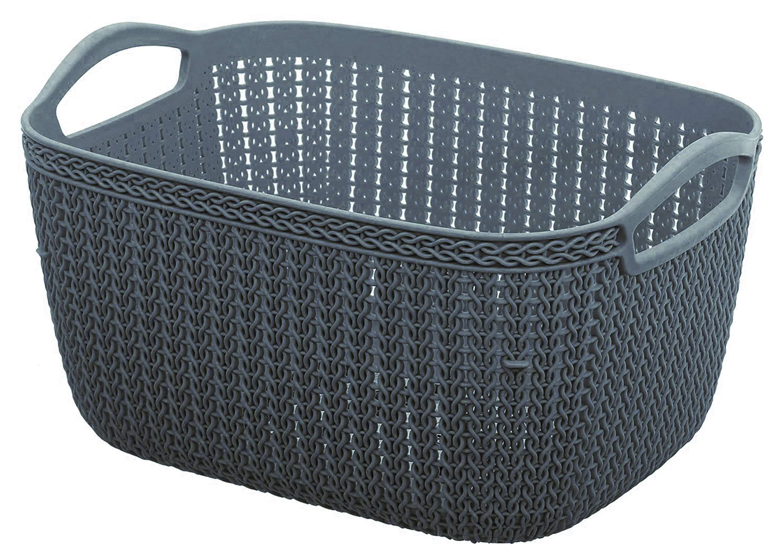 Kuber Industries Q-6 Unbreakable Plastic 5 Pieces Multipurpose Large Size Flexible Storage Baskets/Fruit Vegetable Bathroom Stationary Home Basket with Handles (Grey), Pack of 5, KUBMART010549