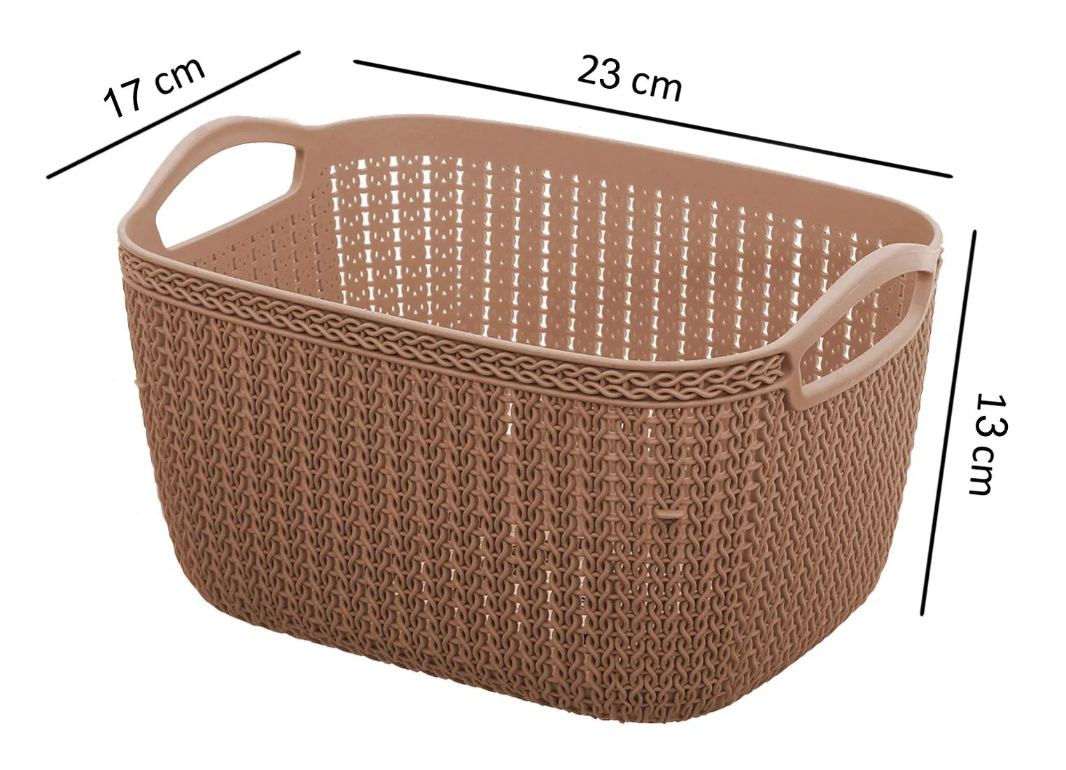 Kuber Industries Unbreakable Plastic 4 Pieces Multipurpose Medium Size Flexible Storage Baskets/Fruit Vegetable Bathroom Stationary Home Basket with Handles (Brown) -CTKTC39050