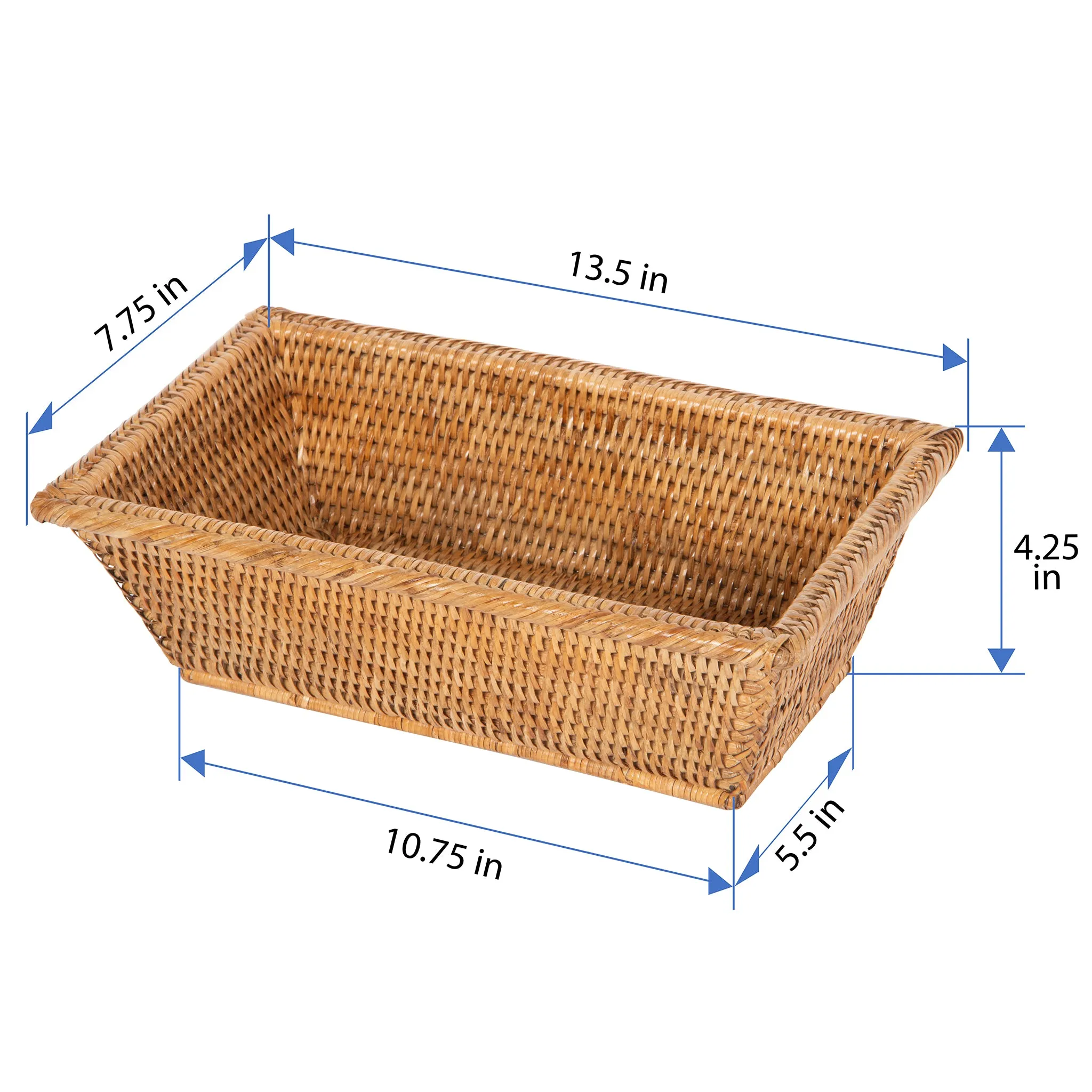 La Jolla Multipurpose Countertop and Shelf Storage Basket, Honey-Brown