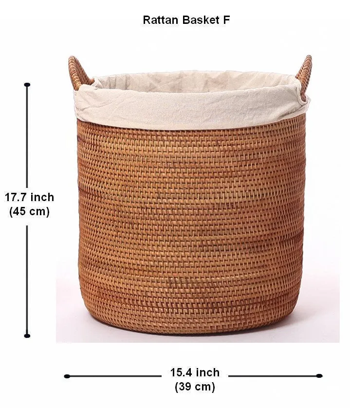 Large Storage Baskets for Bathroom, Rectangular Storage Baskets, Rattan Storage Baskets, Laundry Storage Baskets, Storage Baskets for Clothes