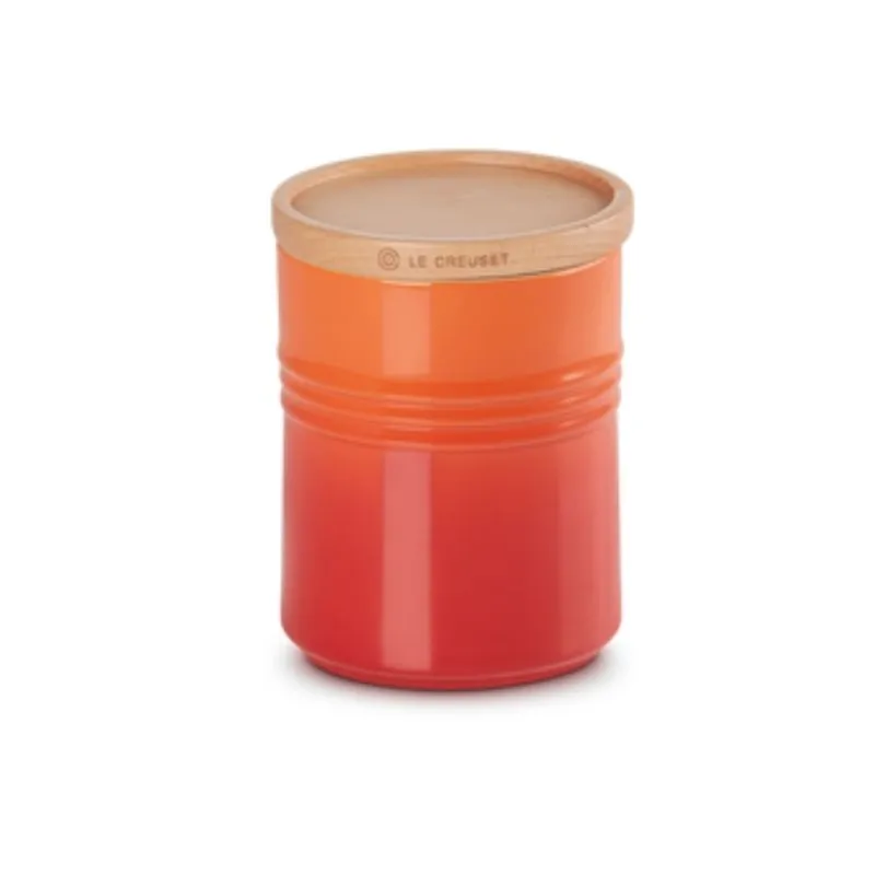 Le Creuset Stoneware Medium Storage Jar with Wooden Lid Volcanic