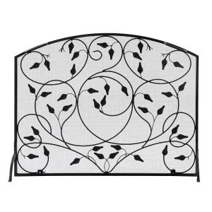 Leaves Woven Mesh Flat Hearth Screen