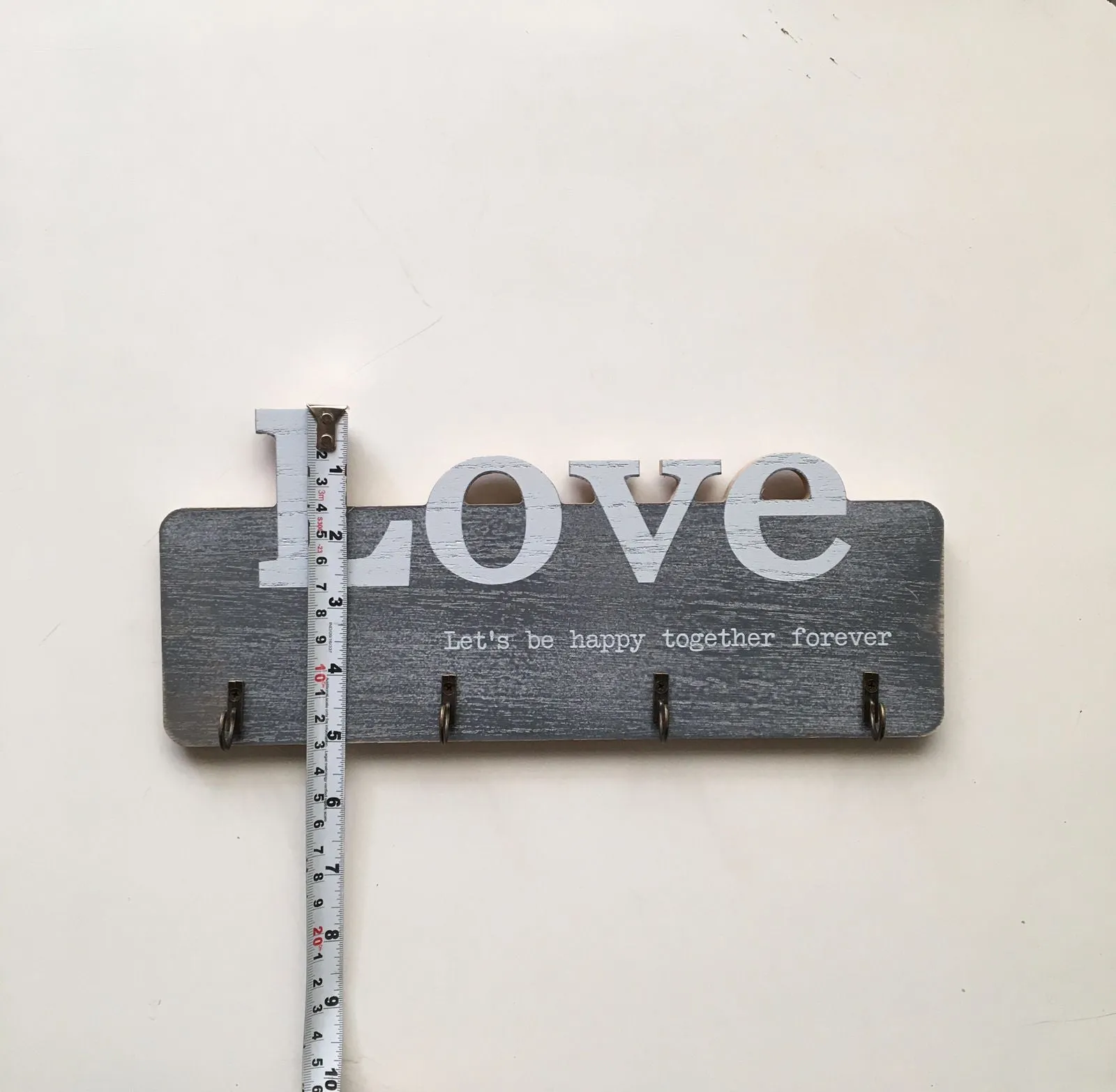 Love Together Wooden Key Holder With 4 Hooks For Wall Hanging -1 PC-BY APT