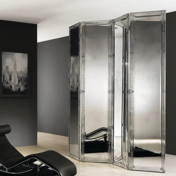 Luxury Venetian Mirrored Glass Room Divider