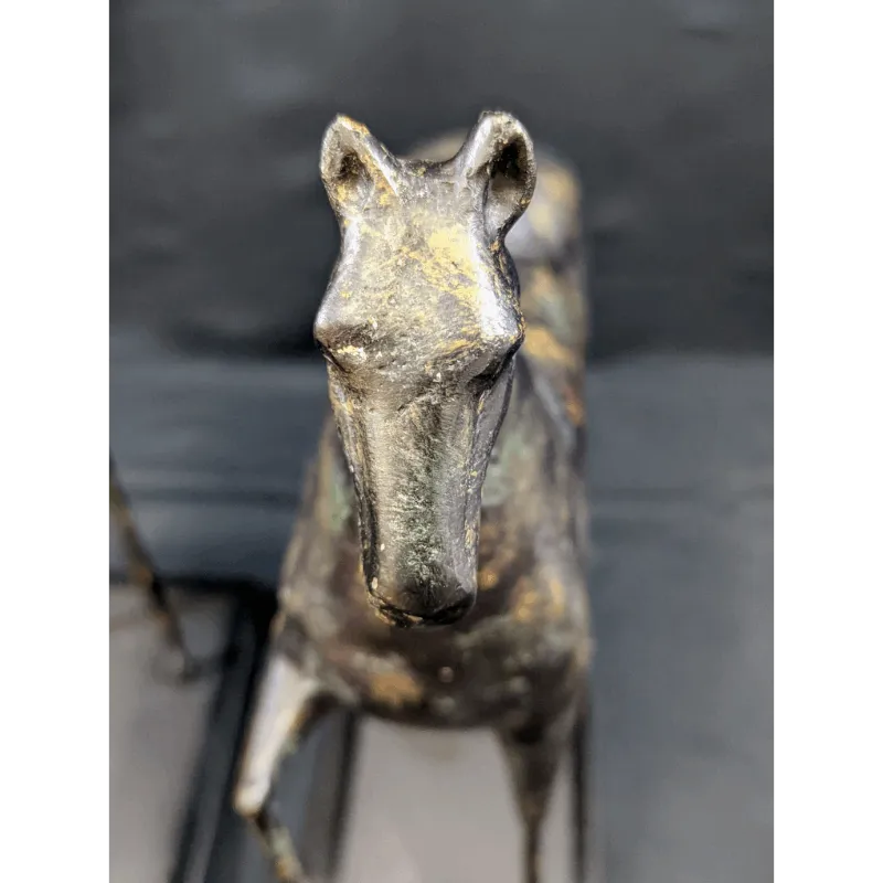 Mid Century Modern Style Metal Trojan Horse Sculptures