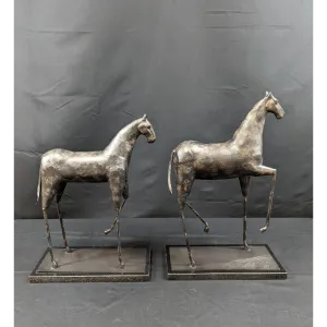 Mid Century Modern Style Metal Trojan Horse Sculptures