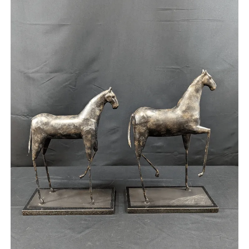 Mid Century Modern Style Metal Trojan Horse Sculptures