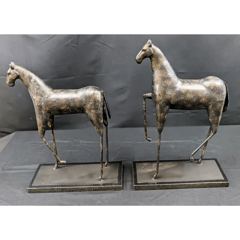 Mid Century Modern Style Metal Trojan Horse Sculptures