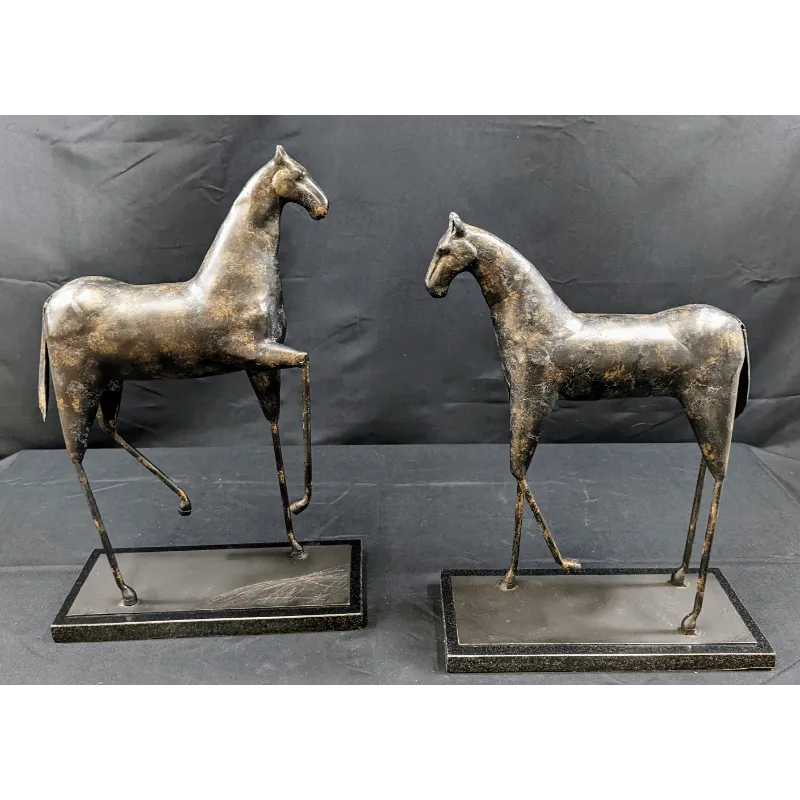 Mid Century Modern Style Metal Trojan Horse Sculptures