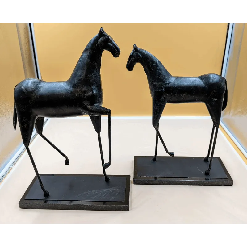 Mid Century Modern Style Metal Trojan Horse Sculptures