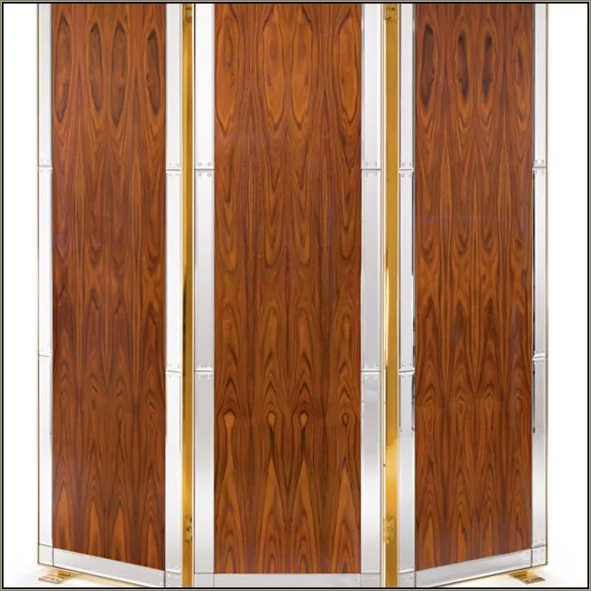 Modern Italian Rosewood Screen With Venetian Mirrored Glass