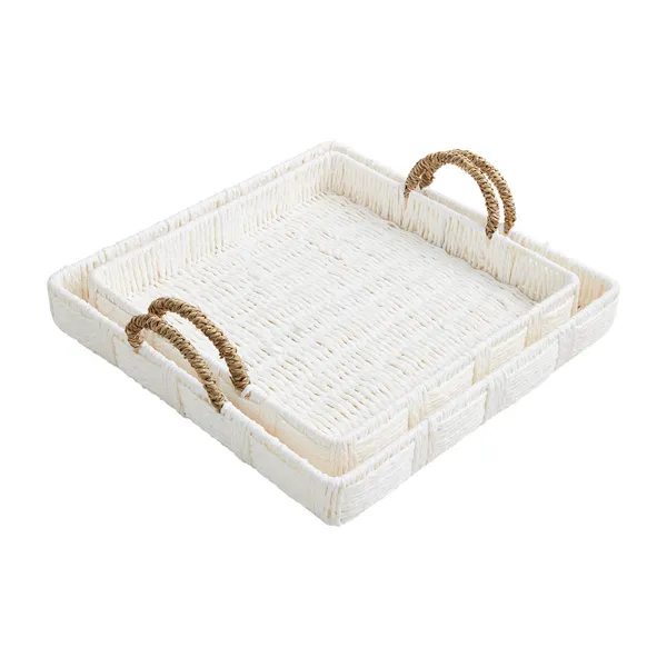 Mudpie White House Nested Woven Trays