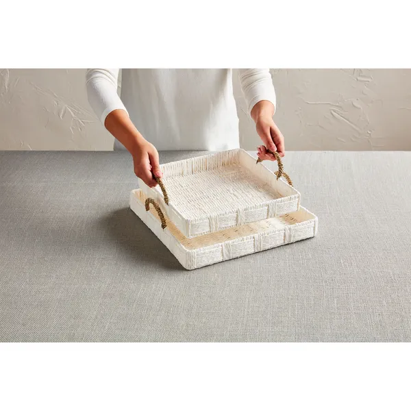 Mudpie White House Nested Woven Trays