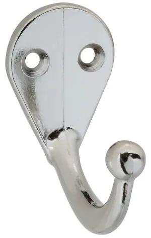 National Hardware V162 N274-167 Cloth Hook, 35 lb, 1-Hook, Zinc, Chrome, 2/PK :CD 2: QUANTITY: 1