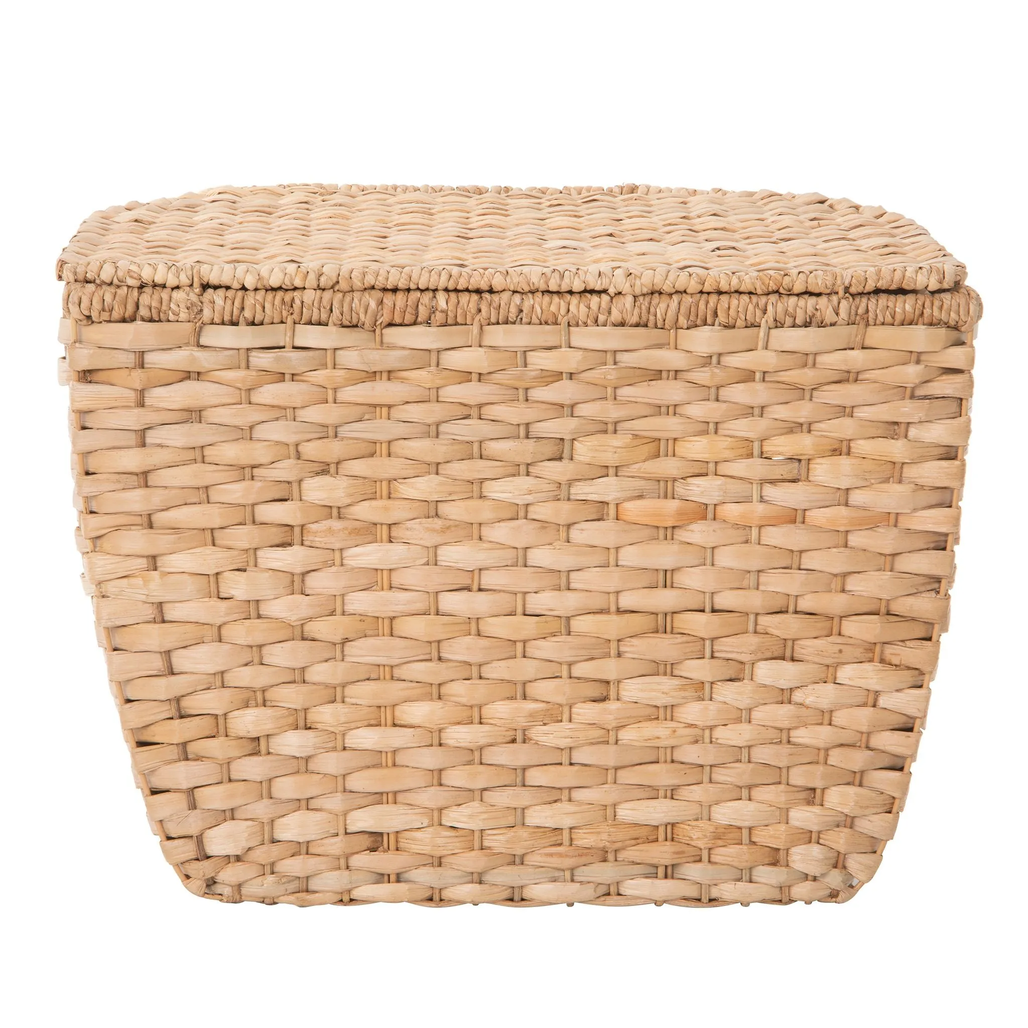 Oval Seagrass Wall Trunk, Storage Basket with Lid, Natural