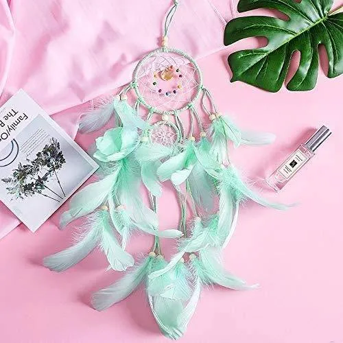 Party Propz Dream Catchers Handmade Feather Crafts Dreamcatchers with Lights for Home,Rooms, Bedroom Wall Hanging Decoration,Wedding Craft Hangings Decor,Decorative Items Girls,Baby,Kids,Women Gifts