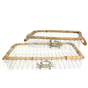 Patina Crab Trays, Set of 2