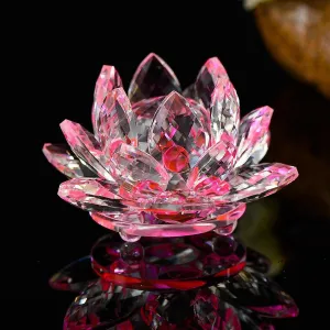 'Pink Lotus' Flower Glass Ornament