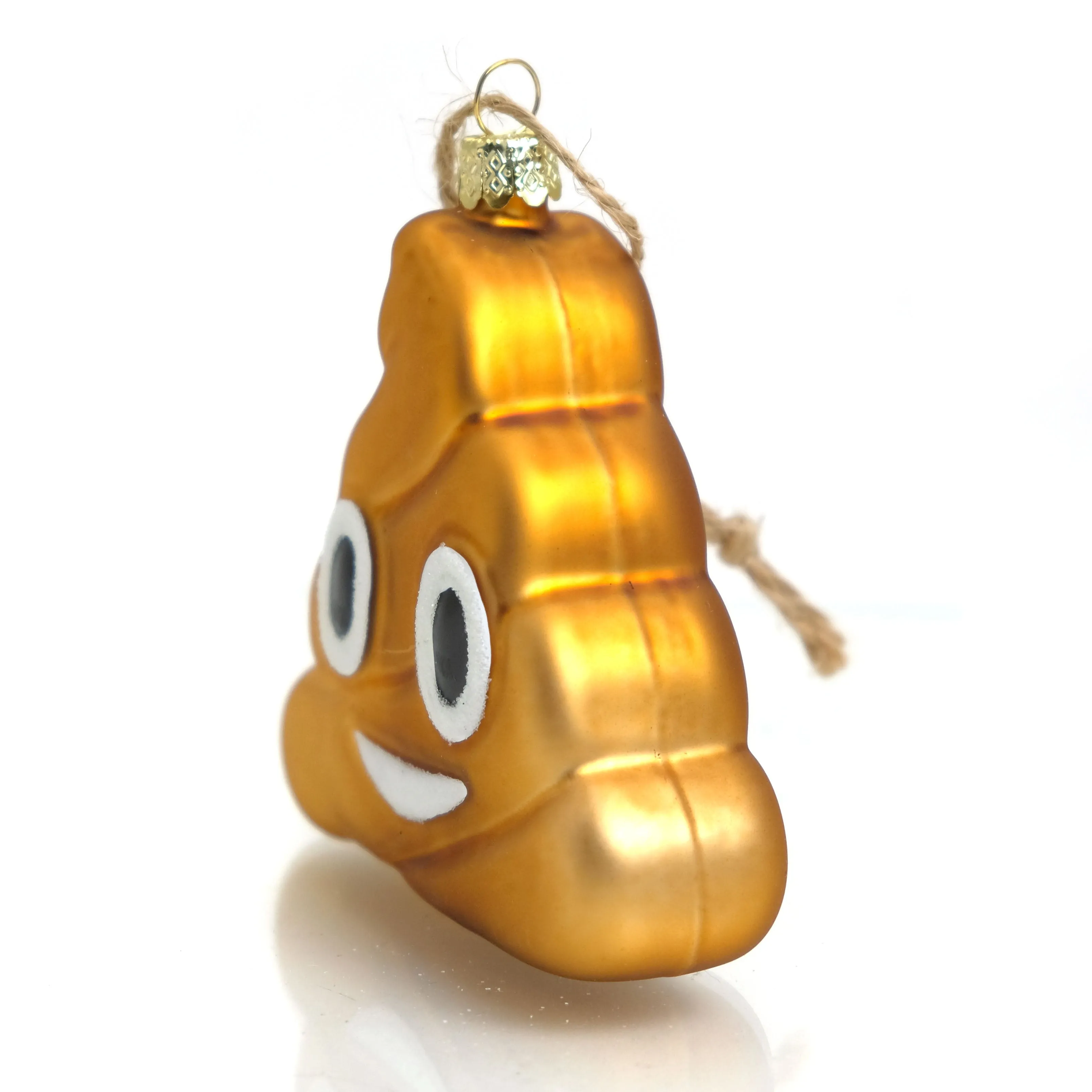 Poo Emoji Glass Ornament