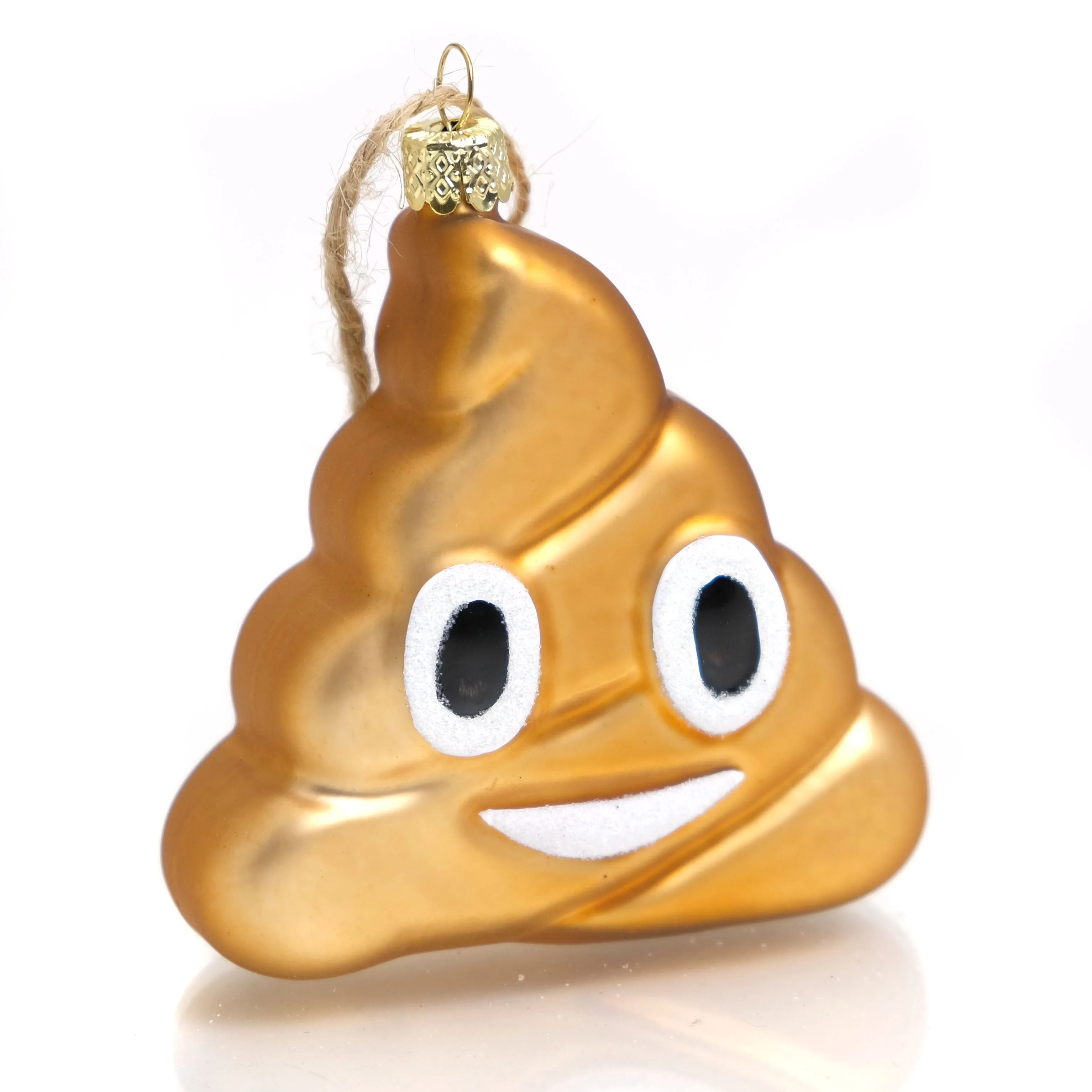 Poo Emoji Glass Ornament