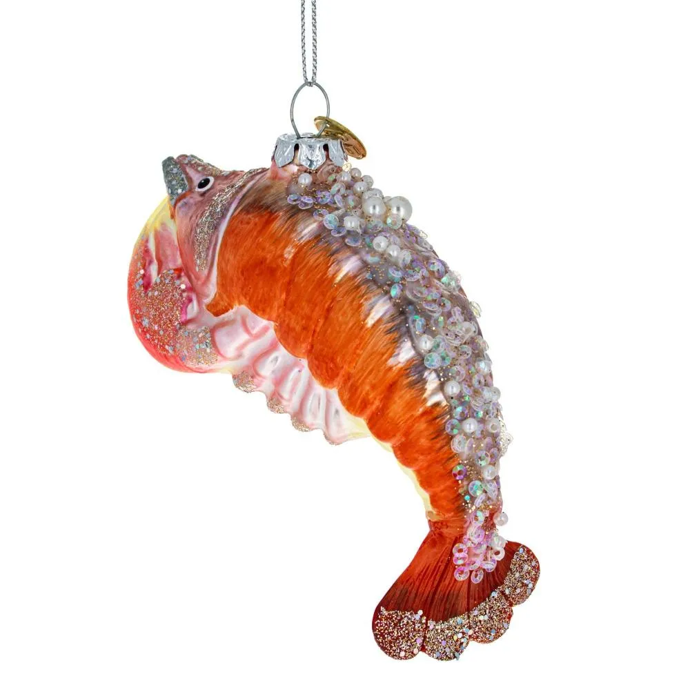 Red Lobster Glass Christmas Ornament