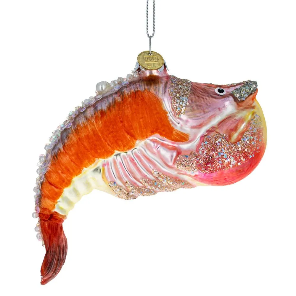 Red Lobster Glass Christmas Ornament