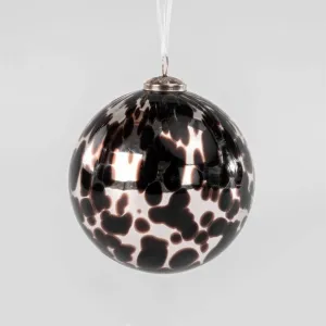 Regency International 6" Clear Glass Animal Print Ball Ornament