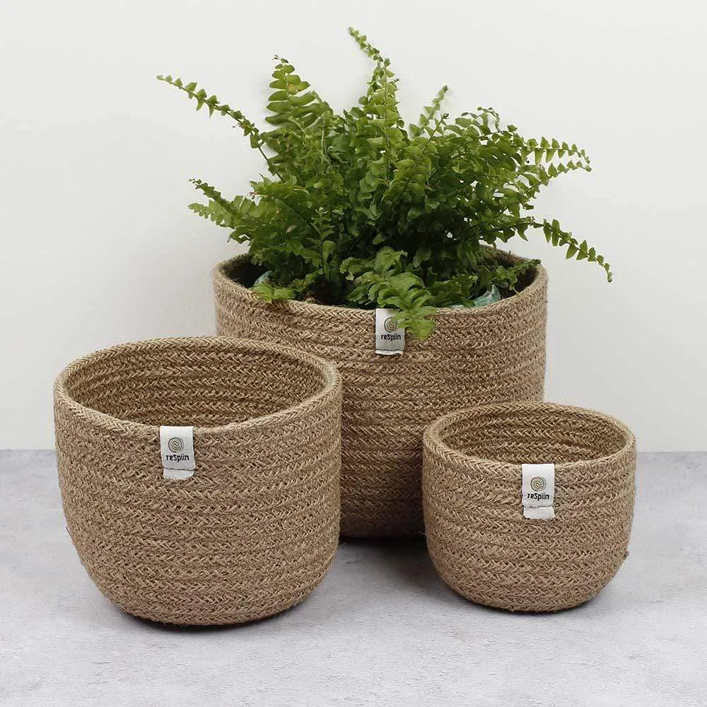 Respiin Tall Jute Basket Set - Natural