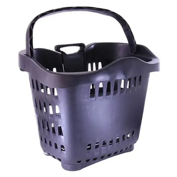 Rolling Plastic Basket 43 Litres Black