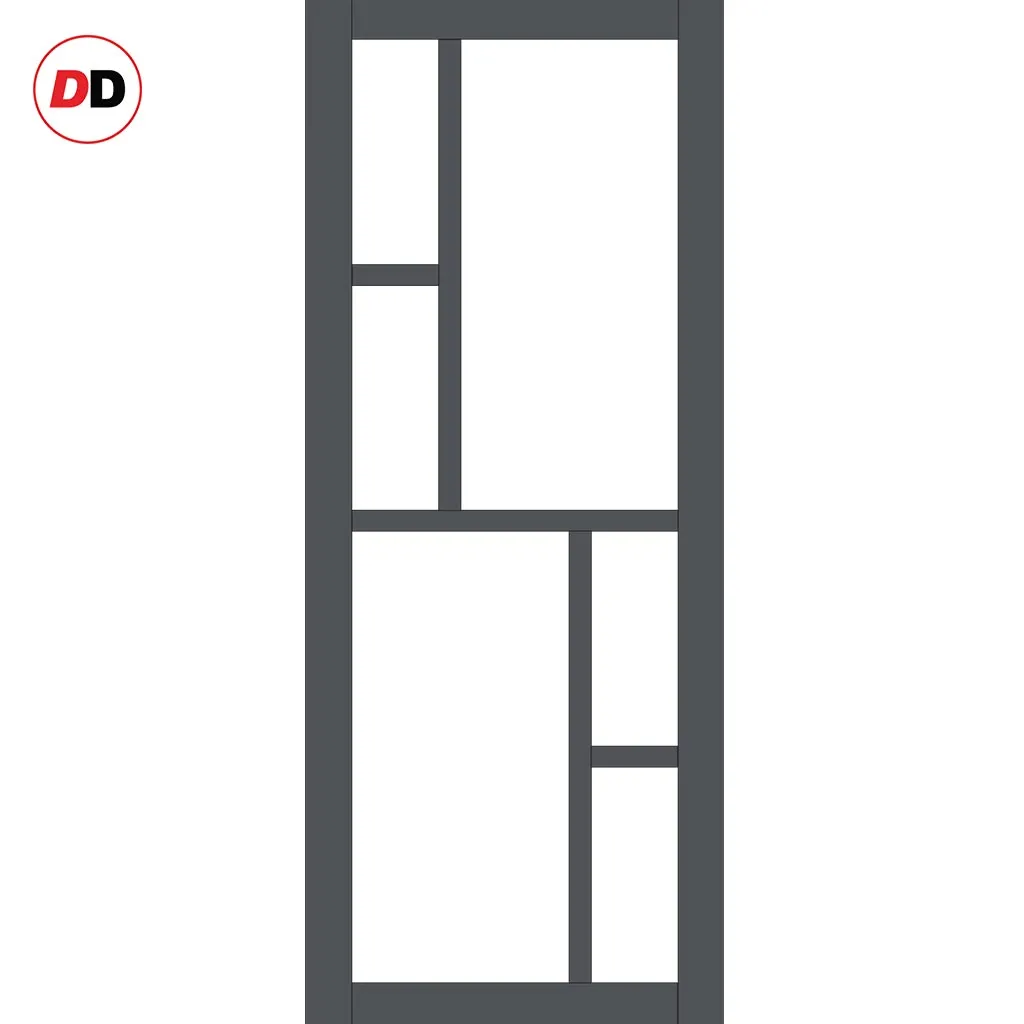 Room Divider - Handmade Eco-Urban® Cairo Door DD6419C - Clear Glass - Premium Primed - Colour & Size Options