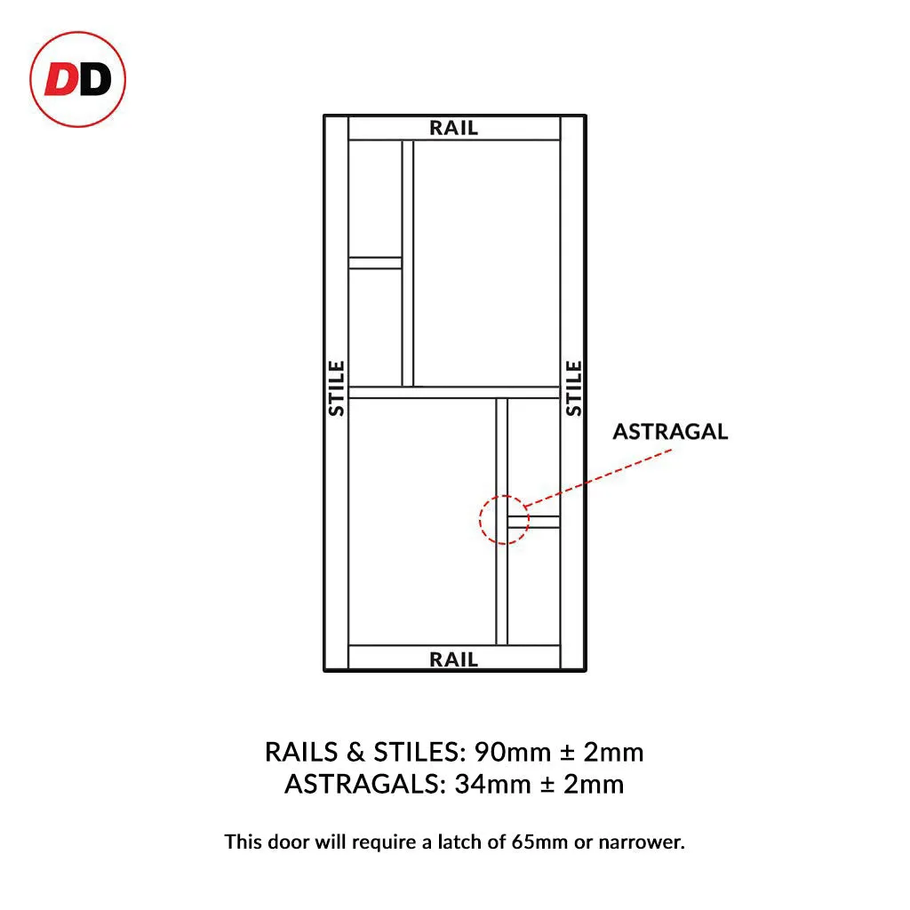 Room Divider - Handmade Eco-Urban® Cairo Door DD6419C - Clear Glass - Premium Primed - Colour & Size Options