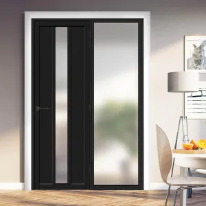 Room Divider - Handmade Eco-Urban® Cornwall Door DD6404F - Frosted Glass - Premium Primed - Colour & Size Options