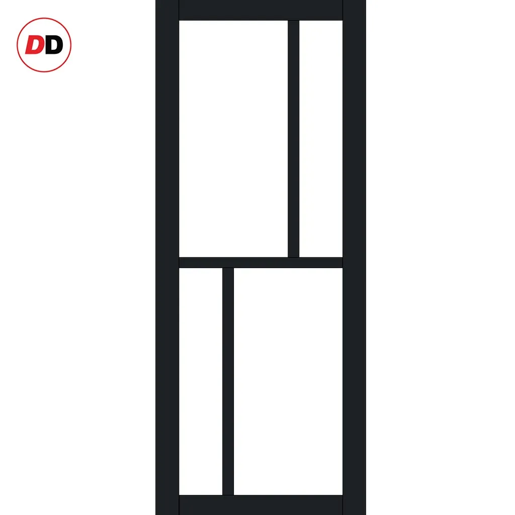 Room Divider - Handmade Eco-Urban® Hampton Door DD6413C - Clear Glass - Premium Primed - Colour & Size Options